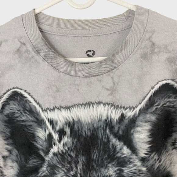Liquid Blue Gray Tie-dye Wolf T-Shirt Men's Size Large Short-Sleeve Graphic Tee - Picture 5 of 11